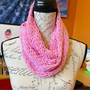 Handmade knit infinity scarf